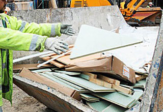 Collecting construction waste 